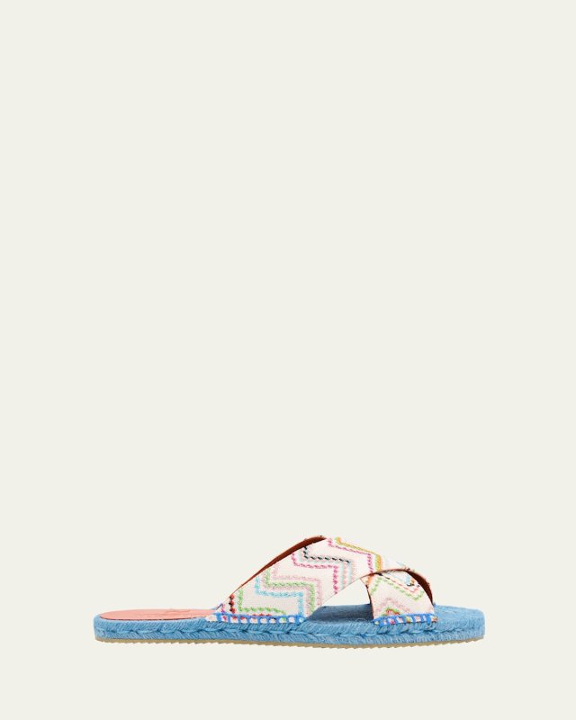 Harlow Chevron Espadrille Slide Sandals